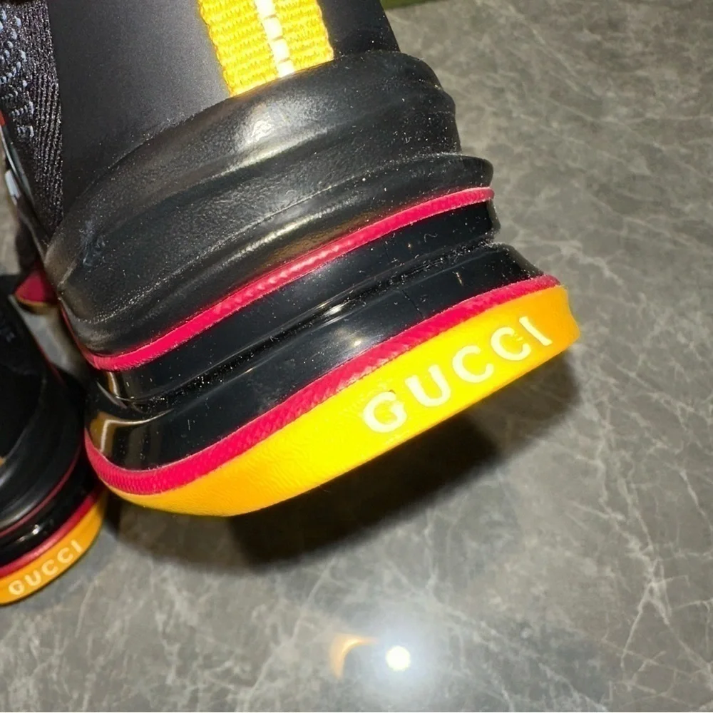 New Size 10 Gucci Run Sneaker Black Flame